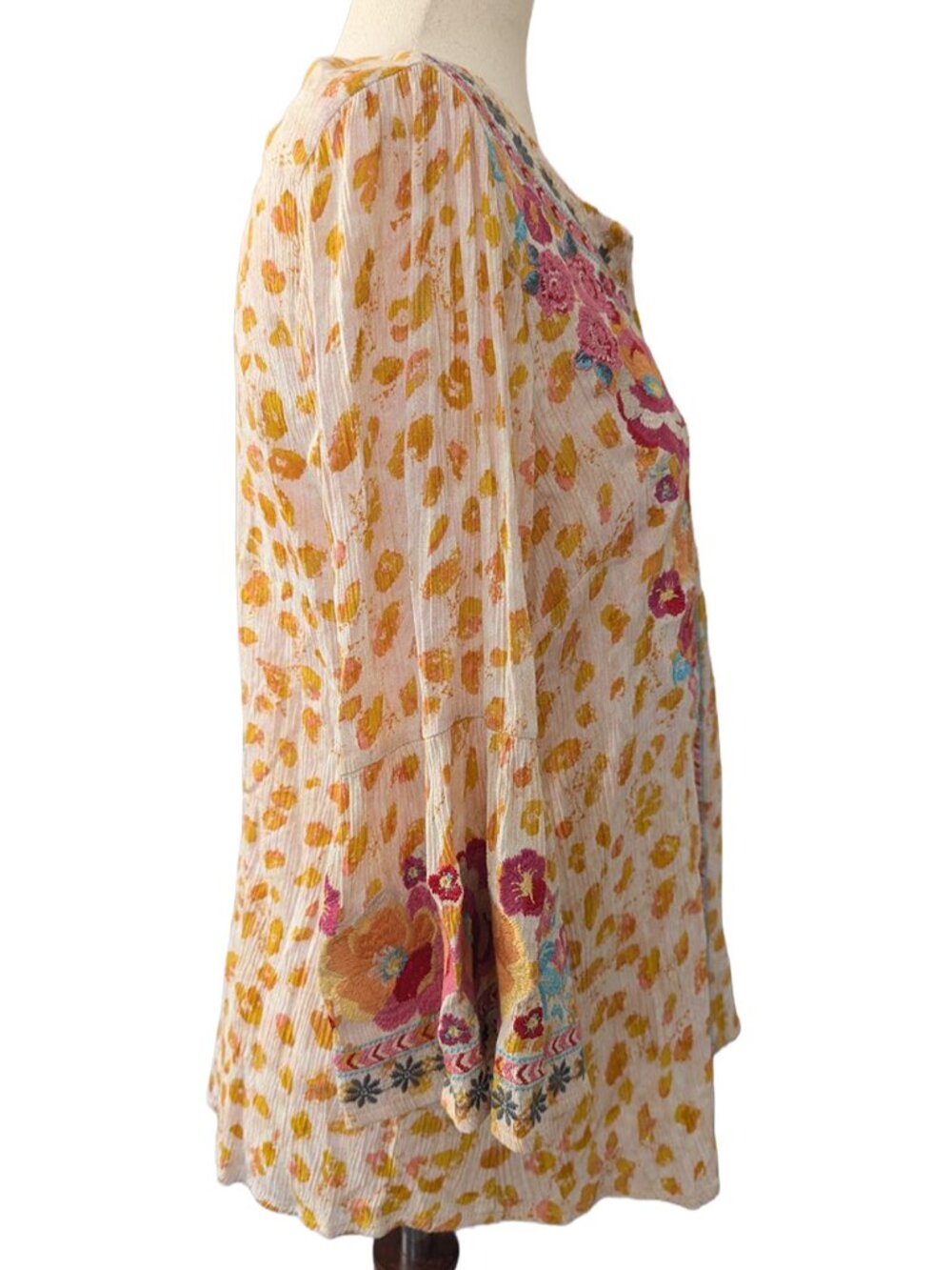 Savanna Jane Cream and Camel Boho Embroidery Top - Picture 12 of 16